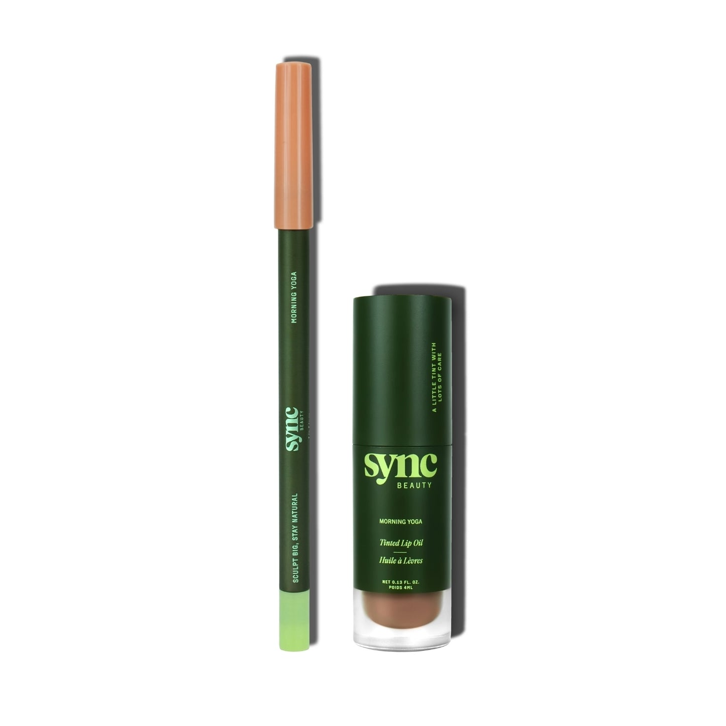 Sync Beauty lip oil and lip liner set in Morning Yoga
