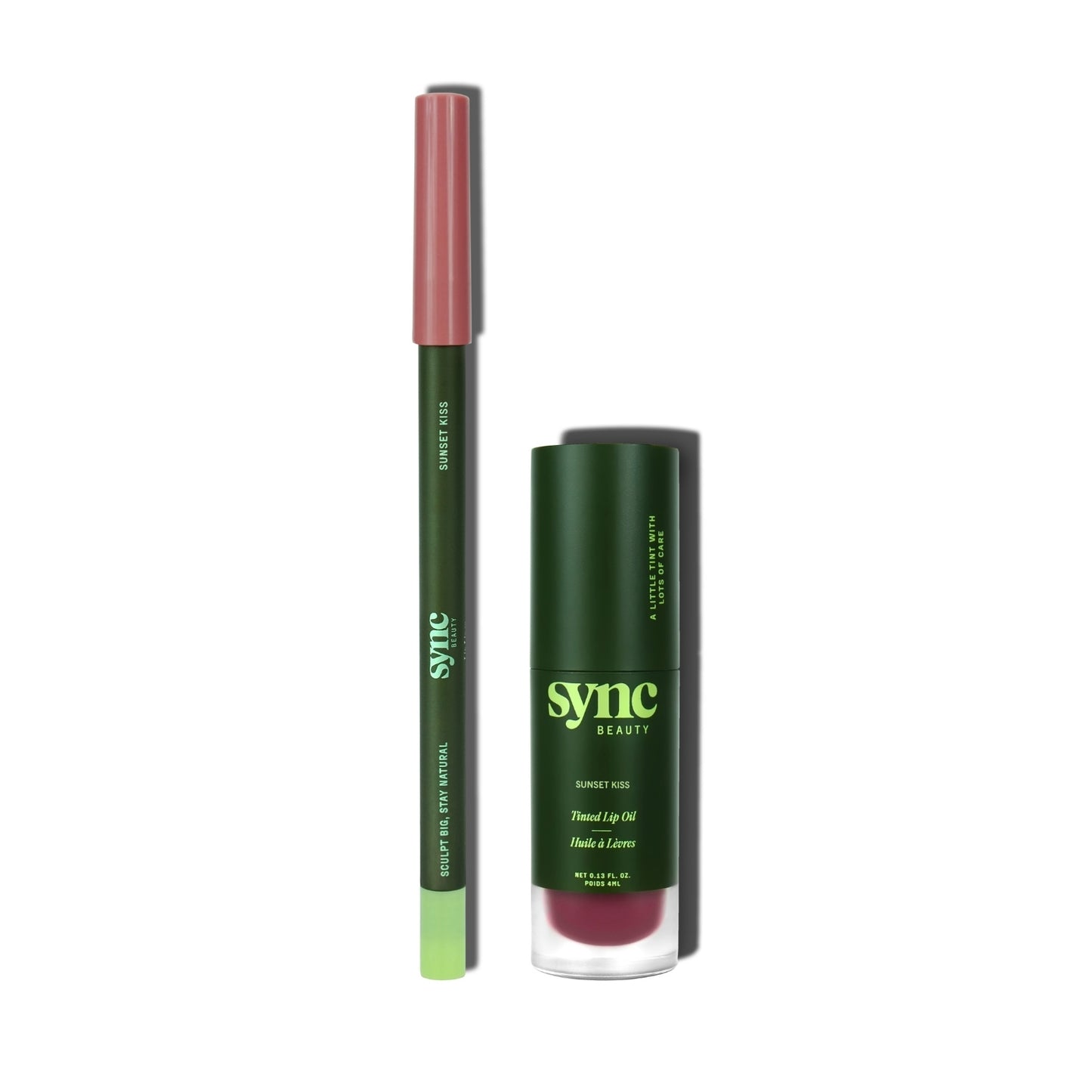 Sync Beauty lip oil and lip liner set in Sunset kiss